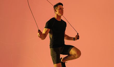 Man using jump rope